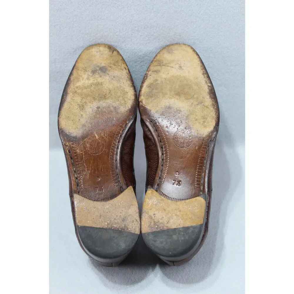 Vintage Traversi by Fratelli Exotic Lizard Leather Loafers Men's 7.5 Dress Shoes